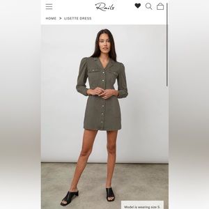 Rails denim army green colored dress. Flattering. Worn twice. Perfect condition.